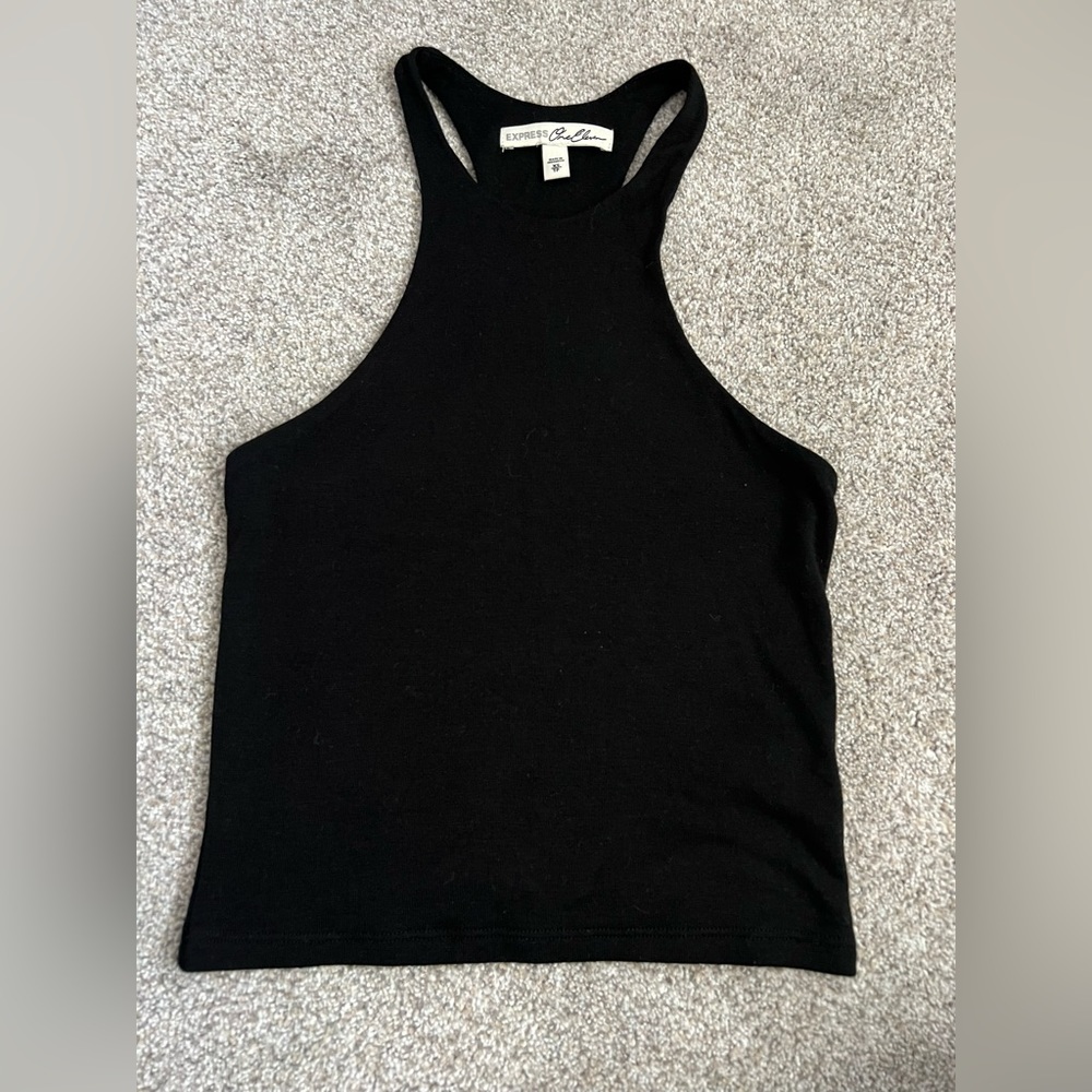 Express High Neck Crop Top | Black | XS
